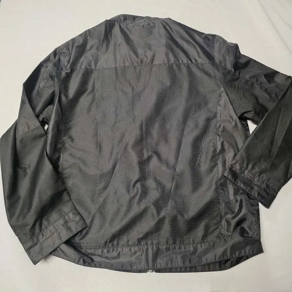 RARE Roberta di Camerino Italy Black Grid Full Zip Windbreaker Jacket